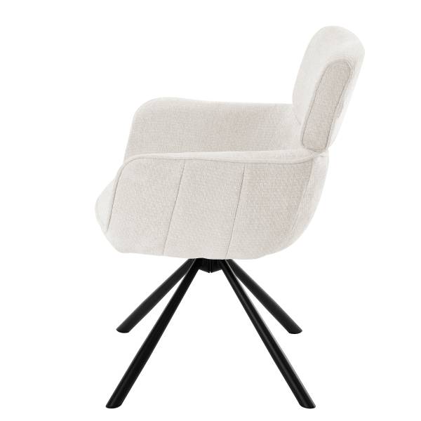 Drehbarer Armlehnenstuhl CORPA 2er-Set Cremeweiß