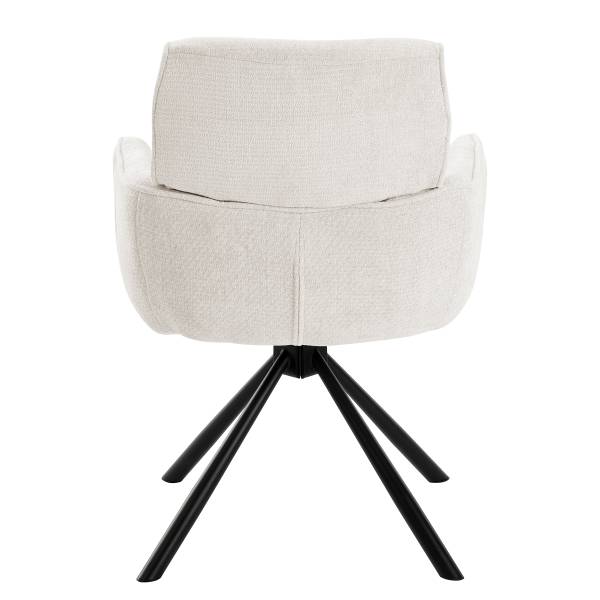 Drehbarer Armlehnenstuhl CORPA 2er-Set Cremeweiß