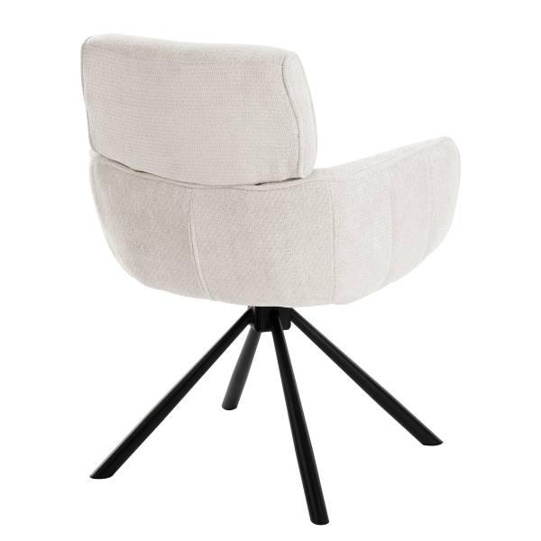 Drehbarer Armlehnenstuhl CORPA 2er-Set Cremeweiß