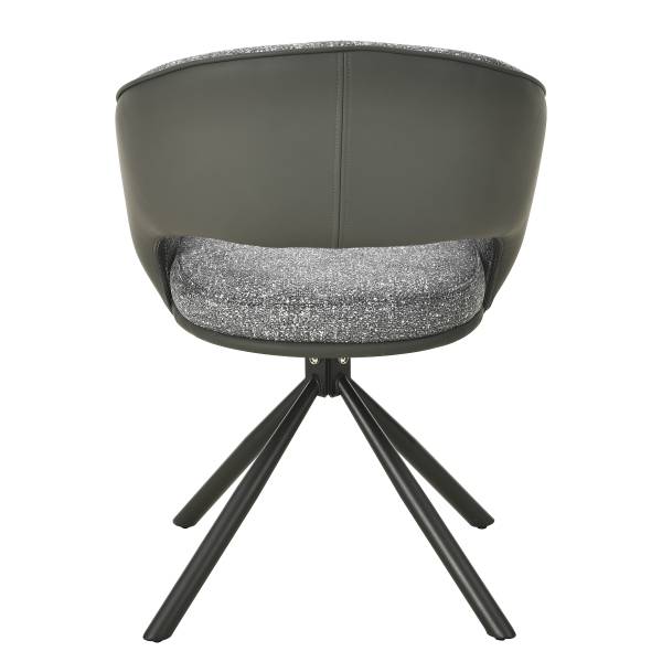 Set di 2 sedie girevoli POWLO Tessuto strutturato / similpelle - Antracite