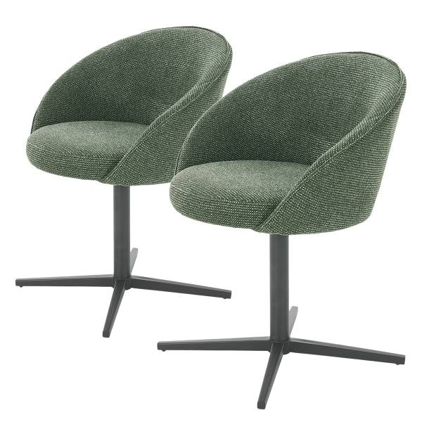 Drehbarer Armlehnenstuhl LECHER 2er-Set Grün