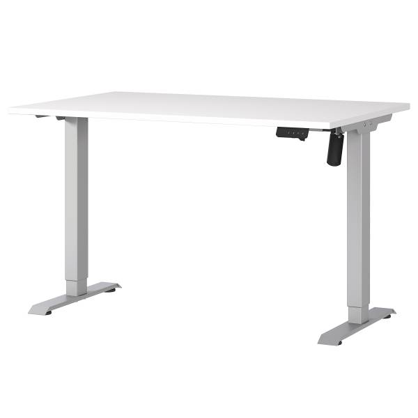 Bureau réglable en hauteur Boras Hauteur réglable - Blanc - Largeur : 120 cm - Argenté