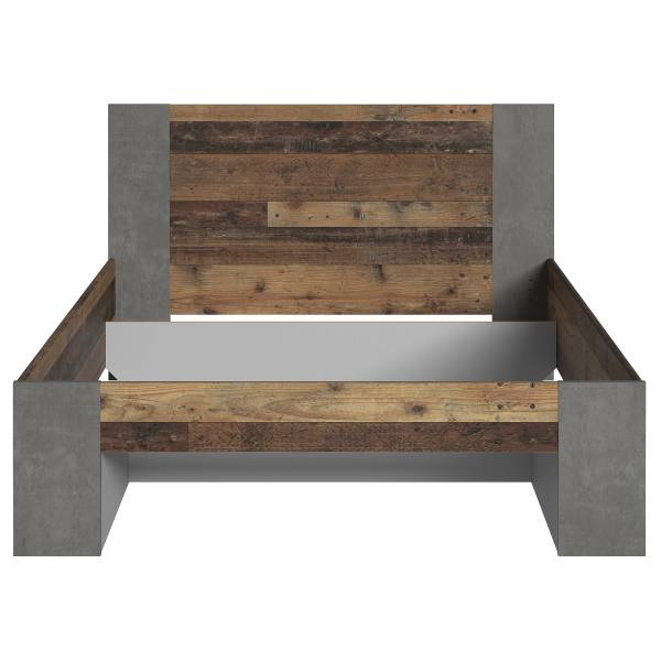 Cadre de lit Ravenswood Imitation bois recyclé / Anthracite - 140 x 200cm