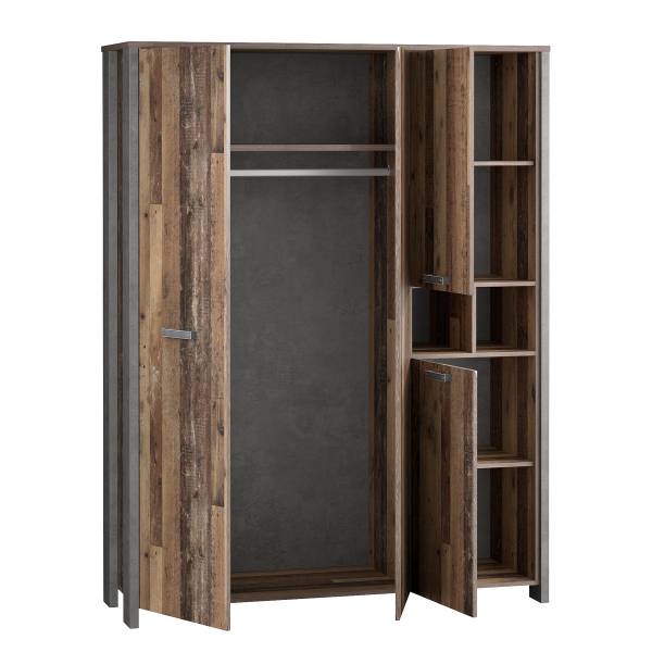 Armadio battente Ravenswood Effetto legno di recupero / Antracite