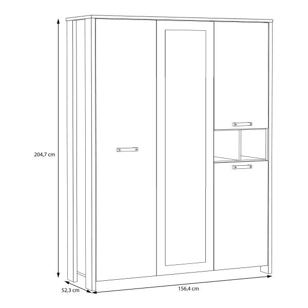 Armadio battente Ravenswood Effetto legno di recupero / Antracite