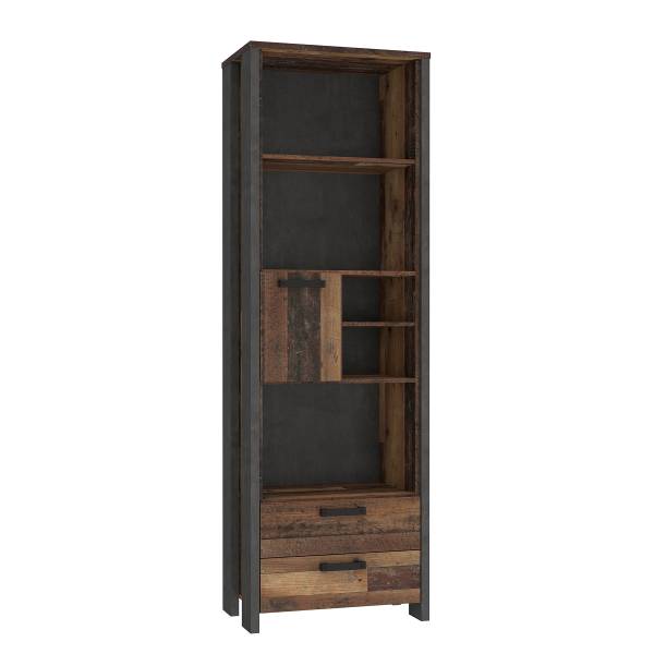 Open kast Ravenswood antieke houtlook/antracietkleurig