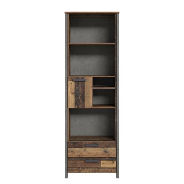 Open kast Ravenswood antieke houtlook/antracietkleurig
