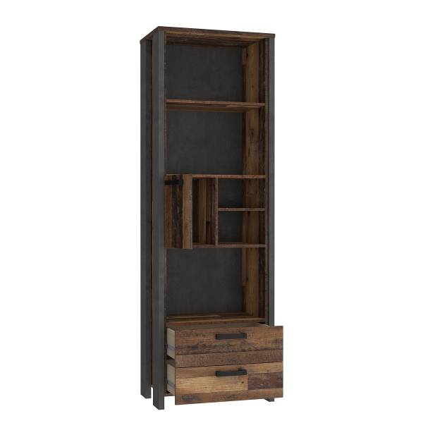 Open kast Ravenswood antieke houtlook/antracietkleurig
