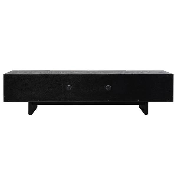 TV-Lowboard Prezioso Metall - Gold / Esche Schwarz