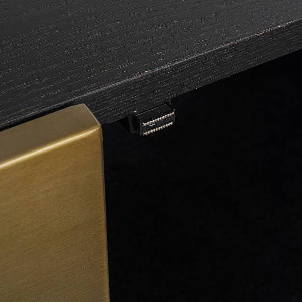 TV-Lowboard Prezioso Metall - Gold / Esche Schwarz