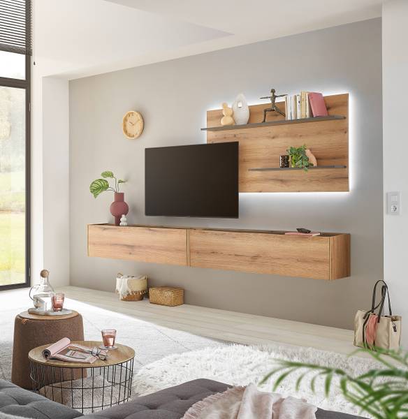 Ensemble meubles TV Olon I (3 éléments) Imitation chêne Evoke