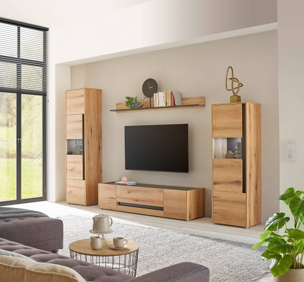 Woonwand Olon V (4-delig) Evoke eikenhouten look