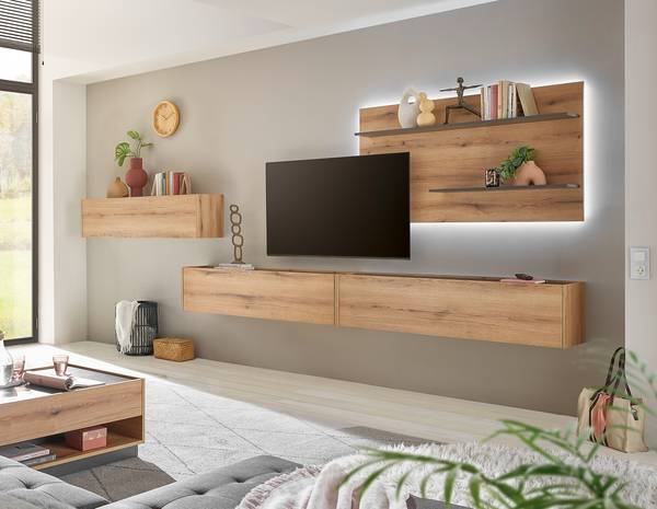 Ensemble meubles TV Olon II (4 éléments) Imitation chêne Evoke
