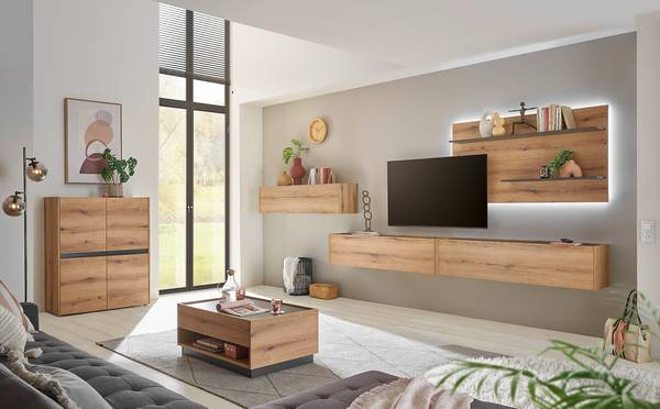 Ensemble meubles TV Olon II (4 éléments) Imitation chêne Evoke