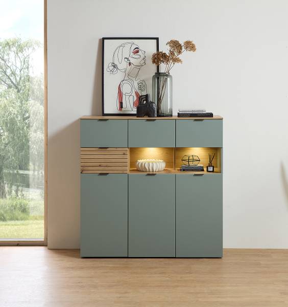Beleuchtetes Highboard Palosi Salbei