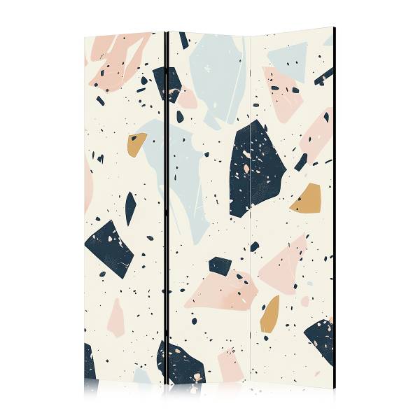 Paravent acoustique grand terrazzo Intissé sur bois massif - multicolore - 135 x 172 cm