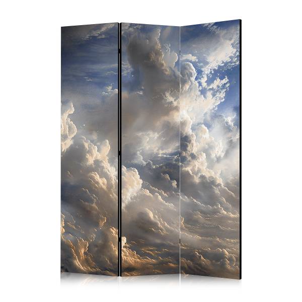 Paravent reflets dorés 1 face intissé sur bois massif - gris - 135 x 172 cm