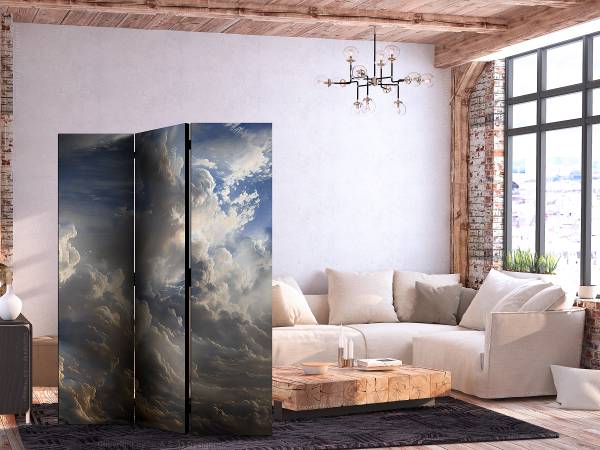 Paravent reflets dorés 1 face intissé sur bois massif - gris - 135 x 172 cm
