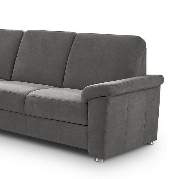 Wohnlandschaft Claraz Microfaser Chandi: Blaugrau - Longchair davorstehend links - Ohne Kopfstütze