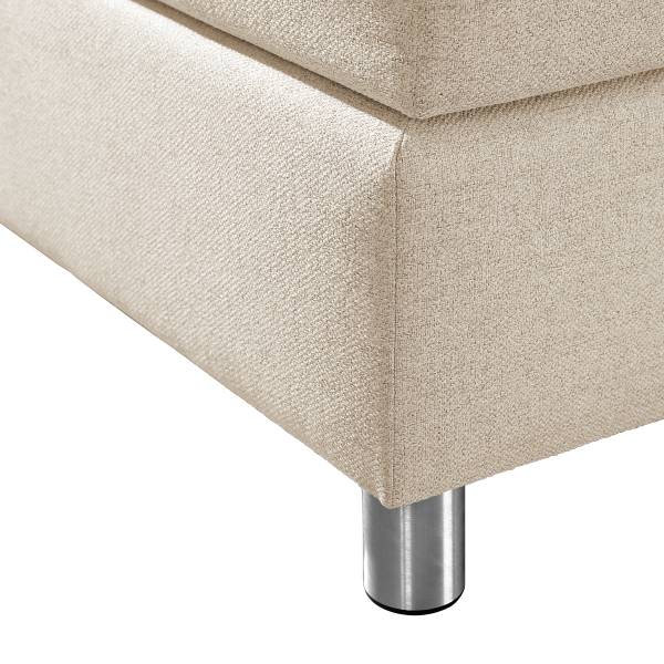 Letto boxspring Biglini Tessuto Norana: crema - 200 x 200cm - Materasso a molle Bonnell - H2