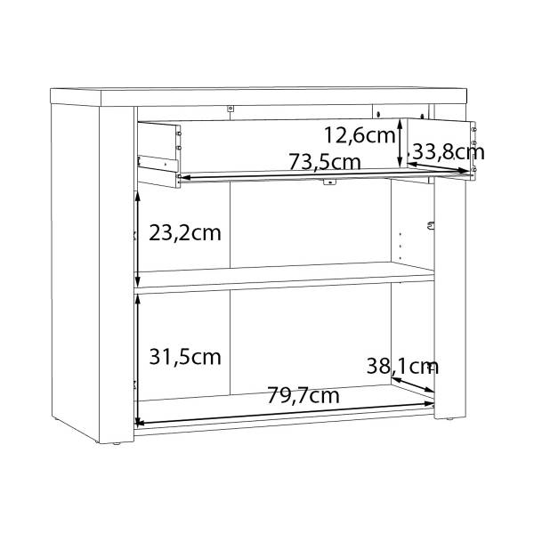 Kast Dunlap zandkleurige eikenhouten look