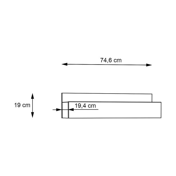 Étagère murale Foxhole Noir / Imitation chêne Mauvella