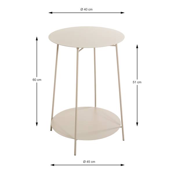 Beistelltisch Buneya - Höhe 60 cm Kaschmir