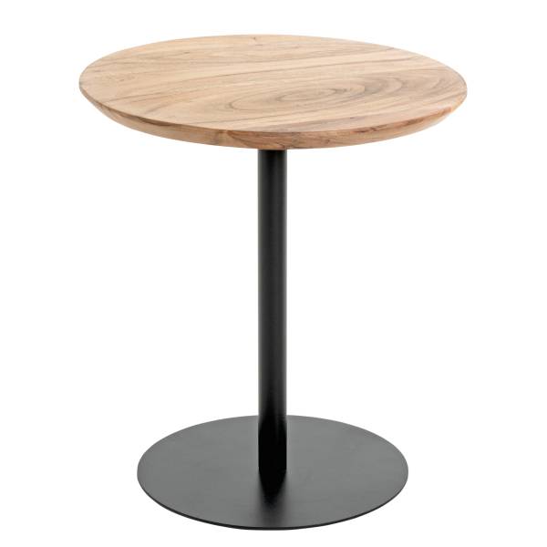 Bijzettafel Zakres type B zwart - acacia - plaatstaal - 40 x 45 x 40 cm