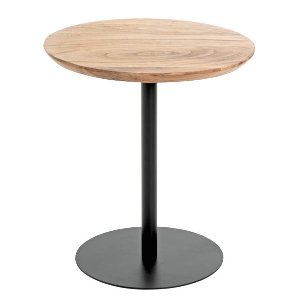 Bijzettafel Zakres type B zwart - acacia - plaatstaal - 40 x 45 x 40 cm