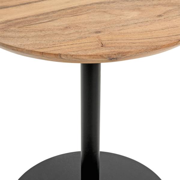 Bijzettafel Zakres type B zwart - acacia - plaatstaal - 40 x 45 x 40 cm