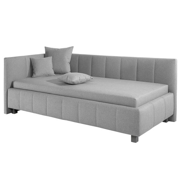 Gästebett Grangie Webstoff Ramse: Grau - 100 x 200cm - Ausrichtung links - Ohne Lattenrost