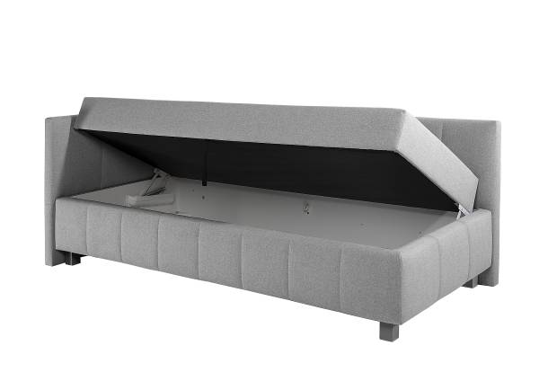 Gästebett Grangie Webstoff Ramse: Grau - 100 x 200cm - Ausrichtung links - Ohne Lattenrost