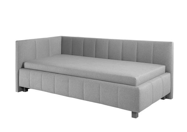 Gästebett Grangie Webstoff Ramse: Grau - 100 x 200cm - Ausrichtung links - Ohne Lattenrost
