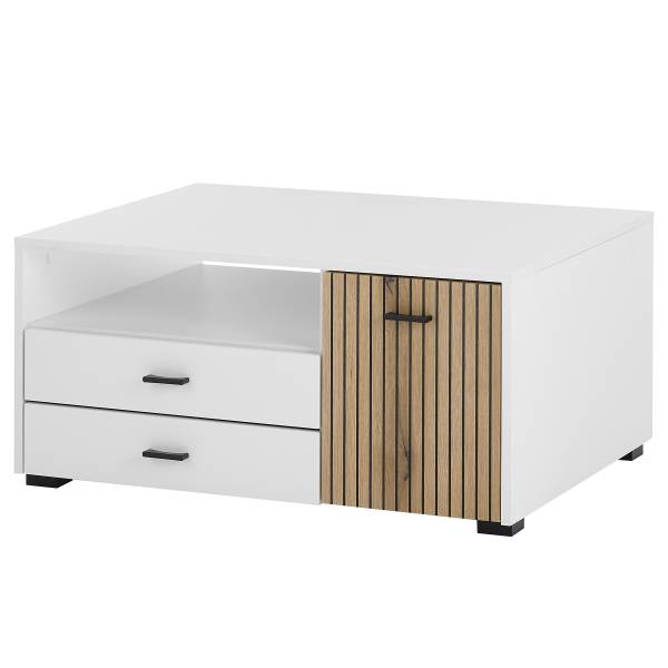 Couchtisch Habuta Weiß / Eiche Evoke Dekor