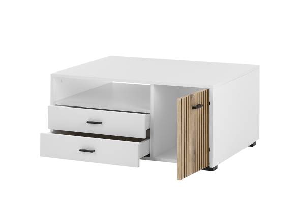 Couchtisch Habuta Weiß / Eiche Evoke Dekor