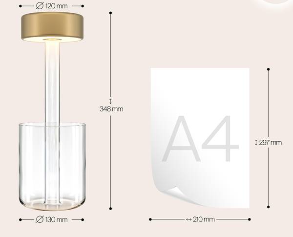 Lampada da tavolo LED Collaboration A Alluminio / Vetro trasparente - 1 punti luce - Dorato