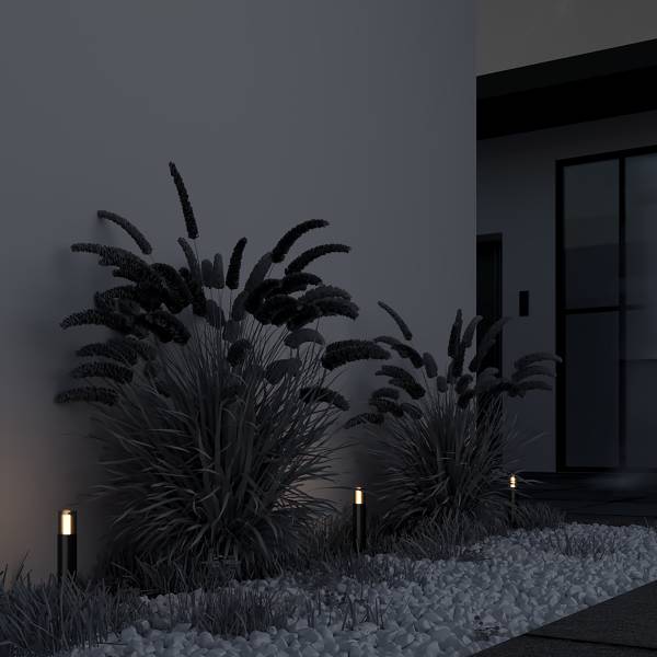 Borne lumineuse Glide Verre transparent / Aluminium - 1 ampoule