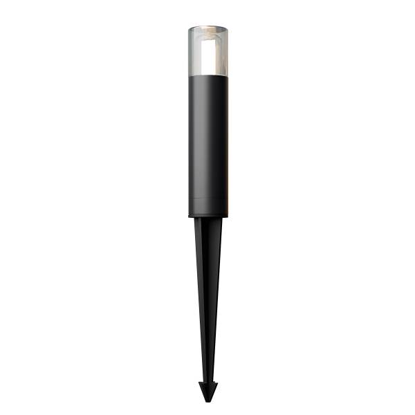 Borne lumineuse Glide Verre transparent / Aluminium - 1 ampoule