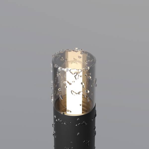 Borne lumineuse Glide Verre transparent / Aluminium - 1 ampoule
