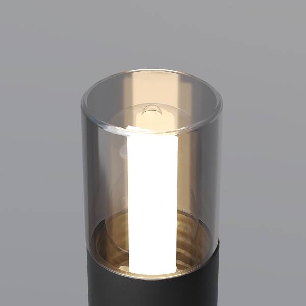 Borne lumineuse Glide Verre transparent / Aluminium - 1 ampoule