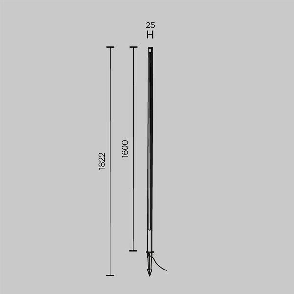 Lampada da esterno LED Pole Alluminio - 1 punto luce - Altezza: 160 cm