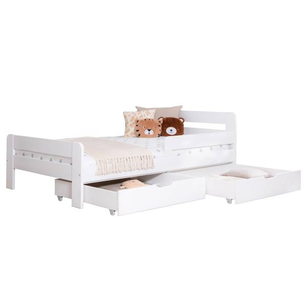 Houten bed Bennet met lade wit grenenhout - 120 x 200 cm - zonder lattenbodem & matras