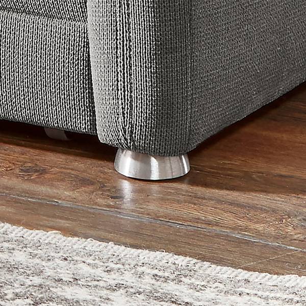 Canapé d’angle avec méridienne Wailima Tissu Porcia: Gris - Accoudoir monté à droite (vu de face) - Sans fonction couchage