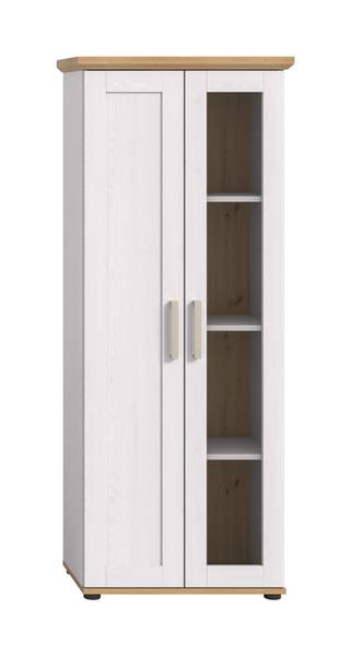 Vitrinenschrank Damflos Pinie Weiß Dekor / Eiche Artisan Dekor