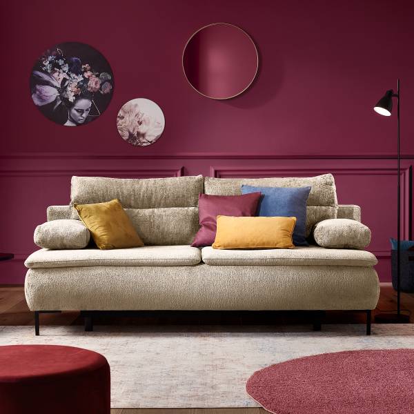 Divano letto boxspring Arizar Ciniglia Lorin: beige