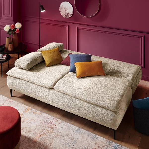 Divano letto boxspring Arizar Ciniglia Lorin: beige