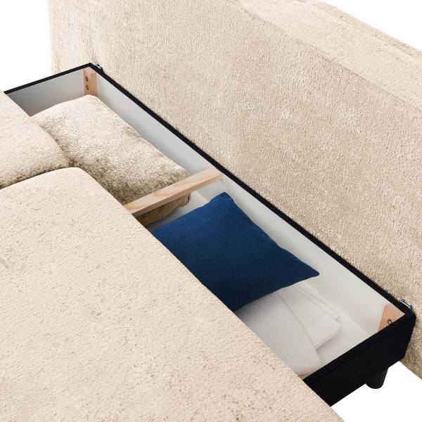 Divano letto boxspring Arizar Ciniglia Lorin: beige