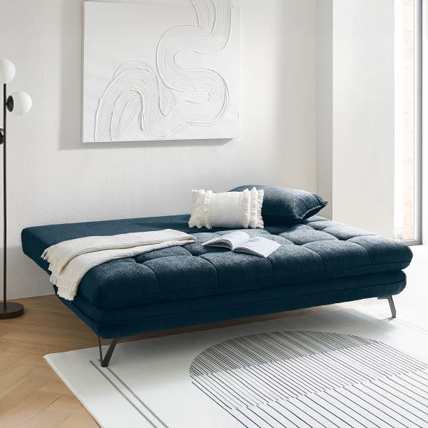 Divano letto Lonca Ciniglia Aponi: blu scuro