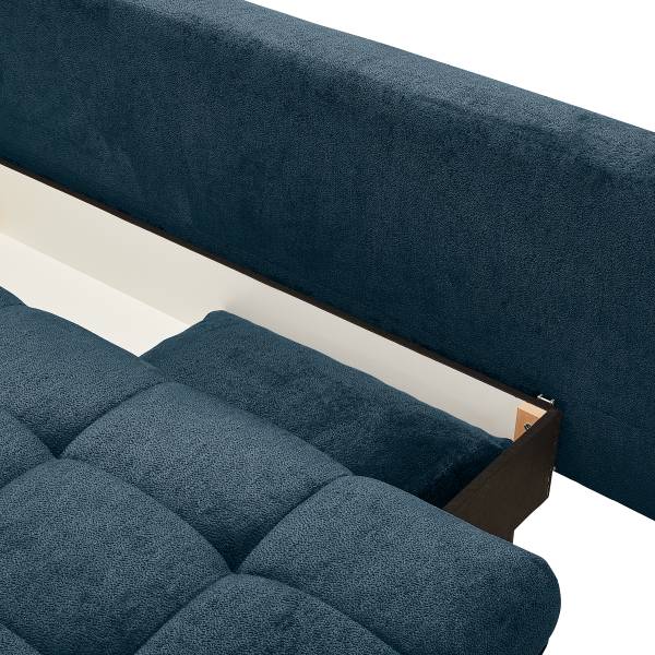 Divano letto Lonca Ciniglia Aponi: blu scuro