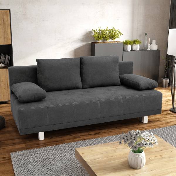 Canapé convertible Lipela Microfibre Sole: Graphite